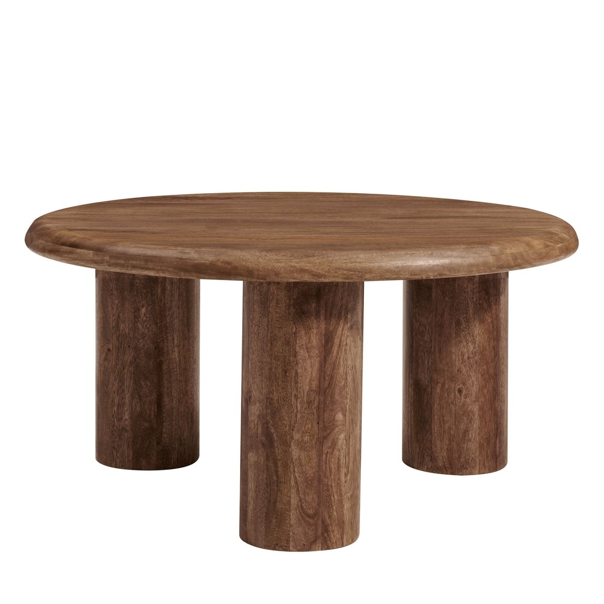 34 Inch Minimalist Round Solid Mango Wood Coffee Table - Coffee Tables available at Alpine Outlets in Denver