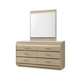 Gigi - Mirror With LED Lights, Large Scale Design For Dressers - Gold