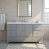 Bathroom Vanity With Separate Sink, Soft Close Doors And 4 Drawers