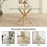 Rectangular Dining Table For Home Kitchen - Gold