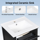 Bathroom Vanity With Sink, Adjustable Shelf, Tilt-Out Drawer