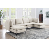 Upholstered Modular Sectional With Medium Firm Seat Cushion - Almond