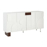 Sideboard Buffet Cabinet Wide Storage Unit With 4 Doors & Adjustable Shelves - White