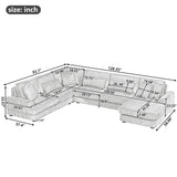 U - Sectional Sofa With Chaise Lounge, Oversized Living Room Couch