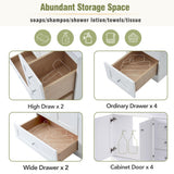 Shaker Free Standing Bathroom Vanity Cabinet & Sink, Soft Close Drawers, Soft Close Doors