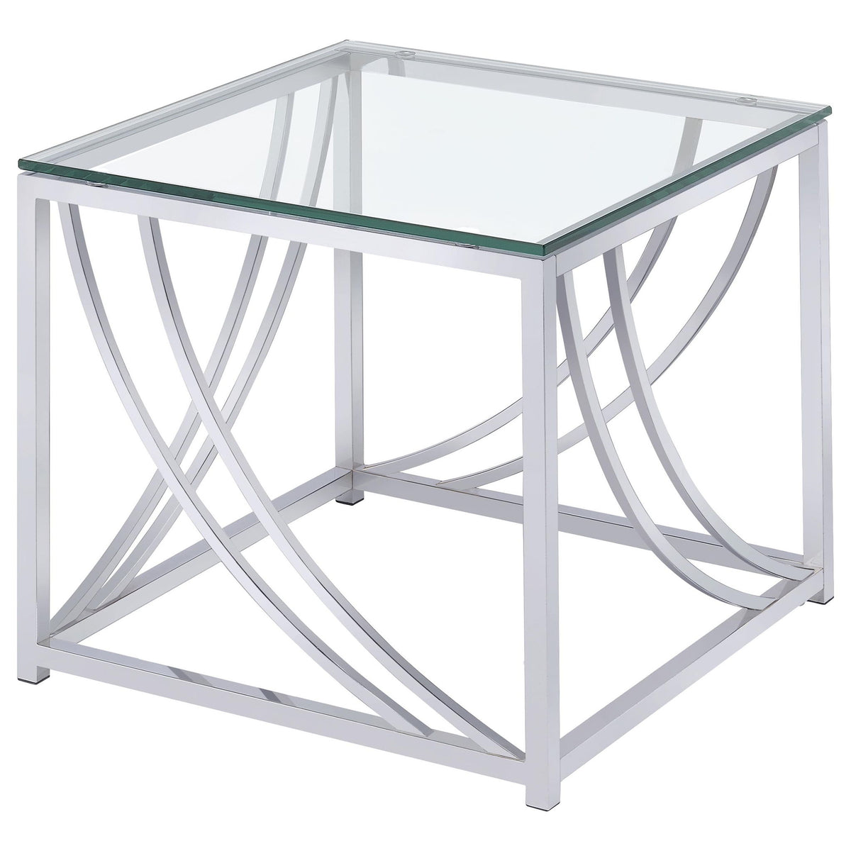 Kempton - 2 Piece Coffee And End Table Set - Chrome