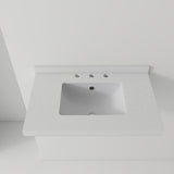 Basin Sink With 2" Thick Rim, Triple Faucet Holes, Sink Only