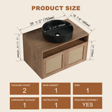 Bathroom Vanity & Art Sink, 2 Soft Close Doors, Float Mounting Design