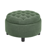 Storage Round Footstool Table Ottoman