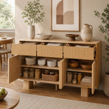 Curved Credenza, Wide Storage Cabinet For Dining Room