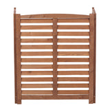 3 Panel Outdoor Air Conditioner Fence With Privacy Screen - Brown