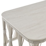 Breeze - Powder Coated Metal Rectangle Outdoor Coffee Table With Sintered Stone Table Top - Cream