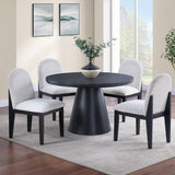 Round Dining Table With Cone Shaped Base - Black