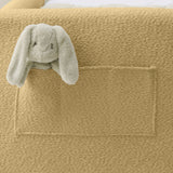 Cute Rabbit Ear Upholstered Platform Bed Frame With Safety Rail