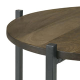 Accent Table With X-Frame And Bottom Shelf - Brown