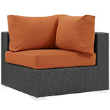 35" Canvas Tuscan Outdoor Patio Corner Chair – Wicker Rattan with Sunbrella Fabric - Outdoor - Alpine Outlets