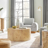 35 Inch Sophisticated Round Burl Wood Coffee Table - Coffee Tables available at Alpine Outlets in Denver