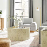 35 Inch Sophisticated Round Burl Wood Coffee Table - Coffee Tables available at Alpine Outlets in Denver