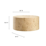 35 Inch Sophisticated Round Burl Wood Coffee Table - Coffee Tables available at Alpine Outlets in Denver