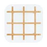 35 Inch Square Tempered Glass Coffee Table with Grid Wood Frame - Coffee Tables available at Alpine Outlets in Denver