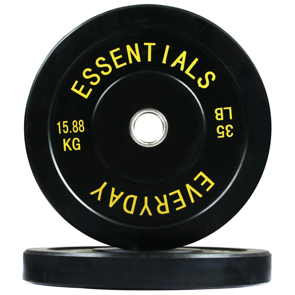 35 lbs Pair BalanceFrom Olympic Bumper Plate Weight Plate with Steel Hub, Black - available at Alpine Outlets in Denver