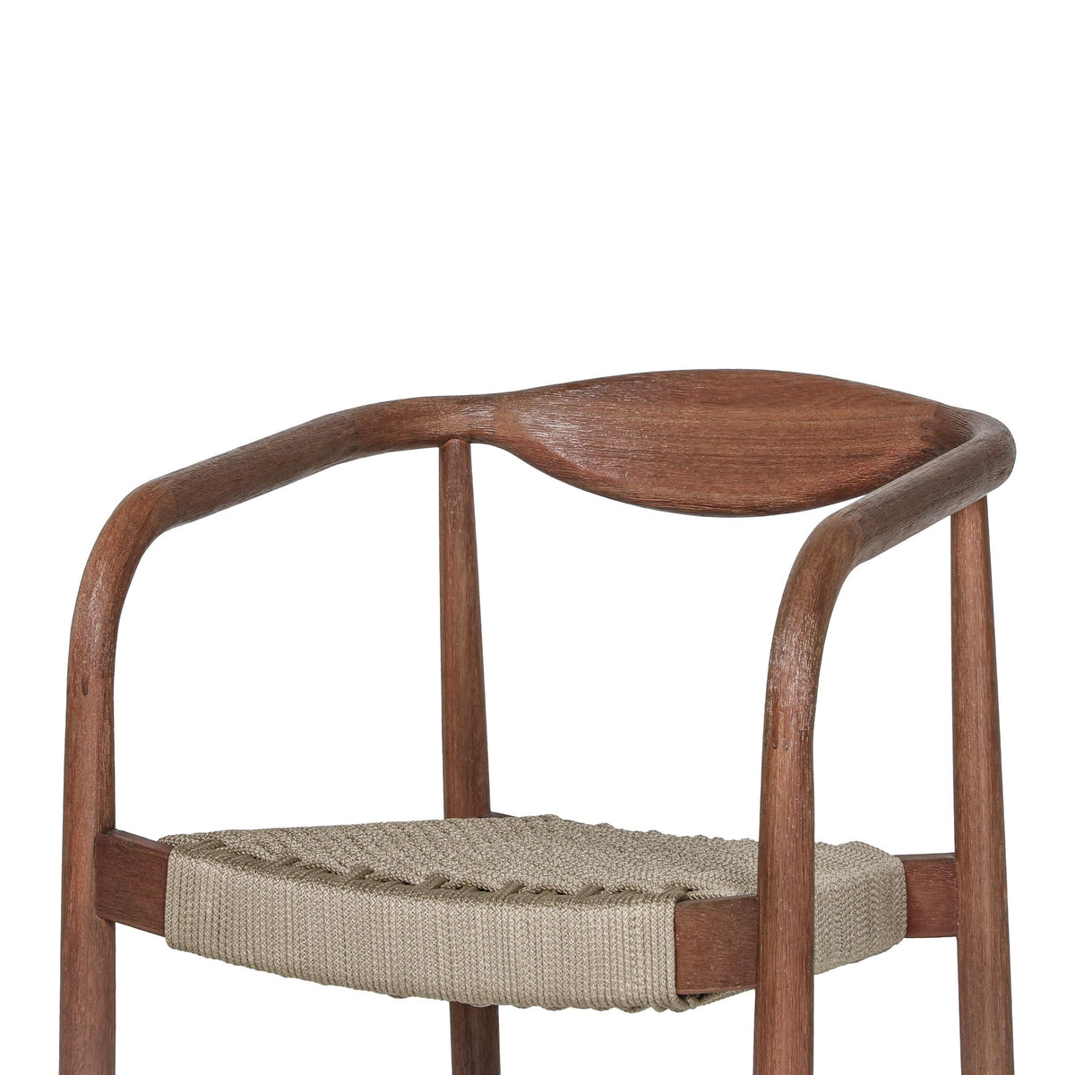 Cove - Outdoor Dining Chair With Tapered Legs (Set of 2) - Brown Eucalyptus / Rope Seat