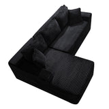 Cloud Modular Sectional Sofa Couch With L-Shape Chaise, Upholstered Couches For Living Room - Black