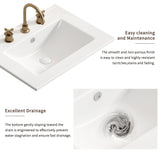 Vessel Sink With 3 Holes, Oval Design For Bathroom - Milk White