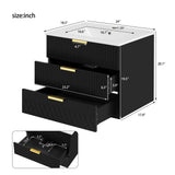 Wall Mounted Floating Cabinet With Side Cabinet Combo, Rectangular Ceramic Sink Vanity
