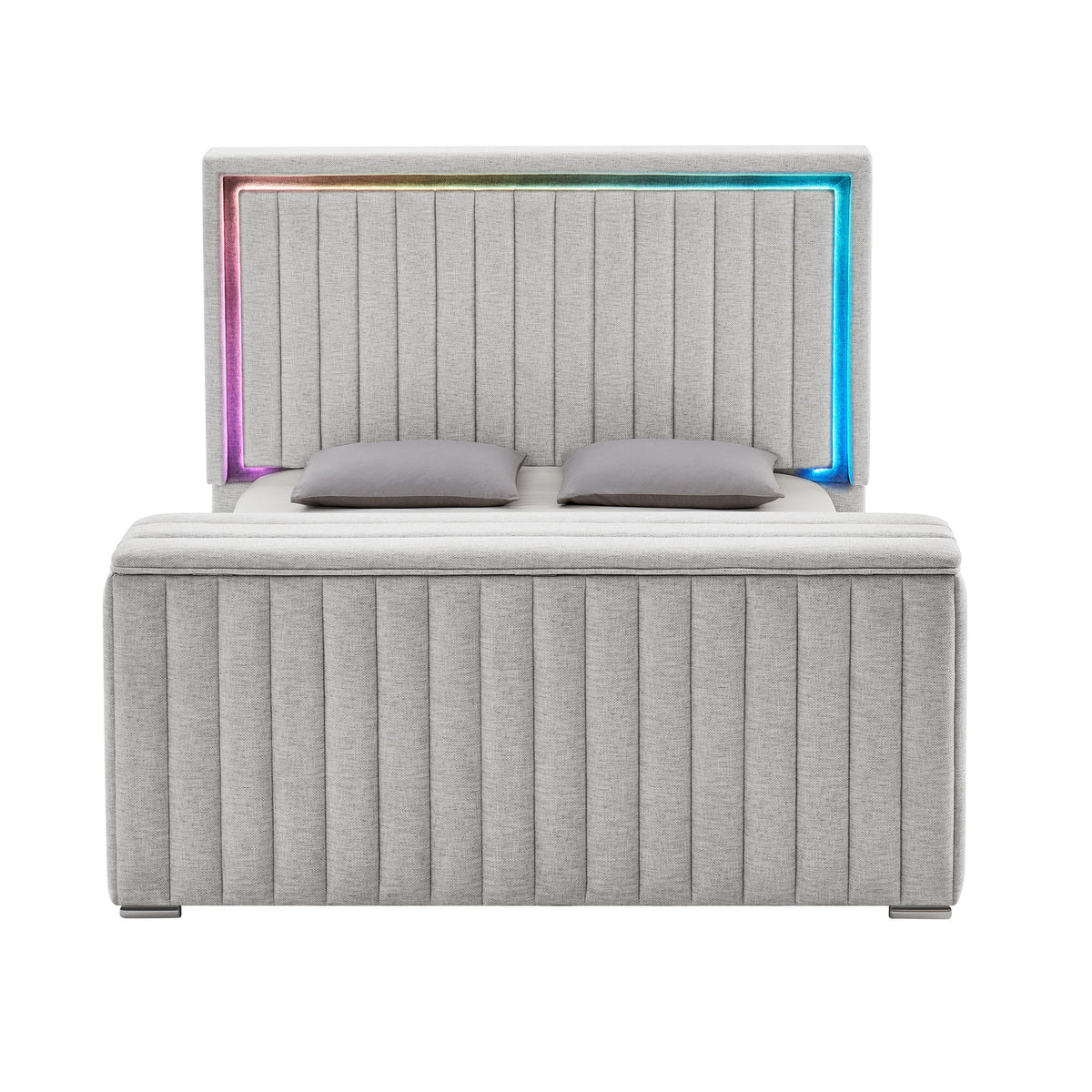 Elliot - Bed With Immersive Sound, LED Lighting, Fireplace Footboard, TV Lift