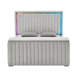 Elliot - Bed With Immersive Sound, LED Lighting, Fireplace Footboard, TV Lift