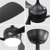 Ceiling Fan With 3 Blades, Remote Control, Reversible DC Motor, Noiseless Operation, 3 Downrods