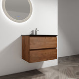 Wall Mounted Bathroom Vanity With Sink, 2 Soft Close Drawers