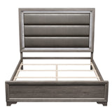 Bed With Horizontal Tufting Headboard