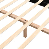 Queen Size Upholstered Bed With Slat Support - White