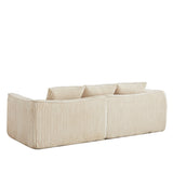 Minimalist 3 Seater Sofa With Curved Lines And Gently Sloped Backrest