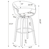 Swivel Bar Stool Elegant Design With Upholstery - Cream
