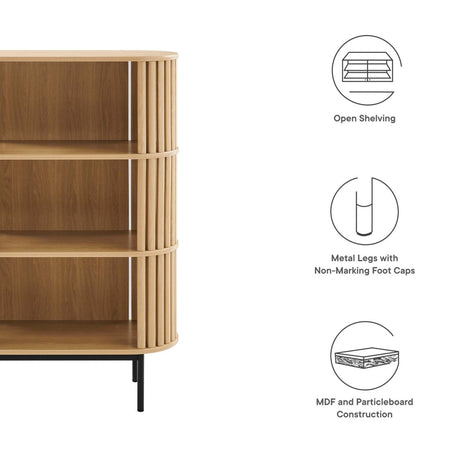 35.5" Three - Tier Display Cabinet Bookshelf with Timber Style Strips - Bookcases available at Alpine Outlets in Denver
