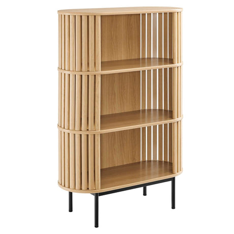 35.5" Three - Tier Display Cabinet Bookshelf with Timber Style Strips - Bookcases available at Alpine Outlets in Denver