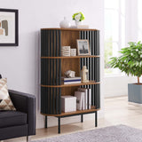 35.5" Three - Tier Display Cabinet Bookshelf with Timber Style Strips - Bookcases available at Alpine Outlets in Denver