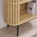 35.5" Three - Tier Display Cabinet Bookshelf with Timber Style Strips - Bookcases available at Alpine Outlets in Denver