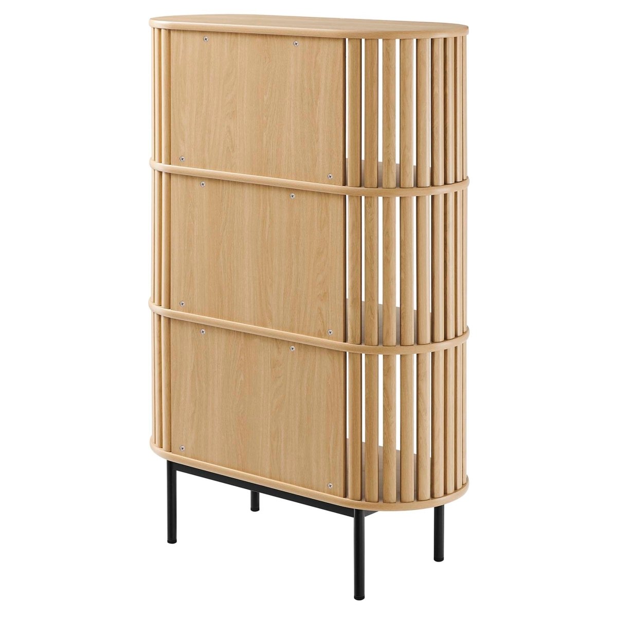 35.5" Three - Tier Display Cabinet Bookshelf with Timber Style Strips - Bookcases available at Alpine Outlets in Denver