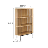 35.5" Three - Tier Display Cabinet Bookshelf with Timber Style Strips - Bookcases available at Alpine Outlets in Denver