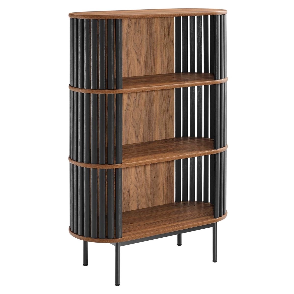 35.5" Three - Tier Display Cabinet Bookshelf with Timber Style Strips - Bookcases available at Alpine Outlets in Denver