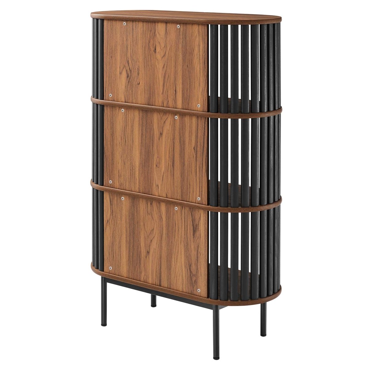 35.5" Three - Tier Display Cabinet Bookshelf with Timber Style Strips - Bookcases available at Alpine Outlets in Denver