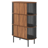 35.5" Three - Tier Display Cabinet Bookshelf with Timber Style Strips - Bookcases available at Alpine Outlets in Denver