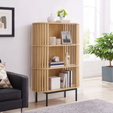 35.5" Three - Tier Display Cabinet Bookshelf with Timber Style Strips - Bookcases available at Alpine Outlets in Denver