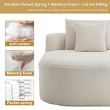 Oversized Chaise Lounge Sofa Bed With Deep Seat And Soft Pillows