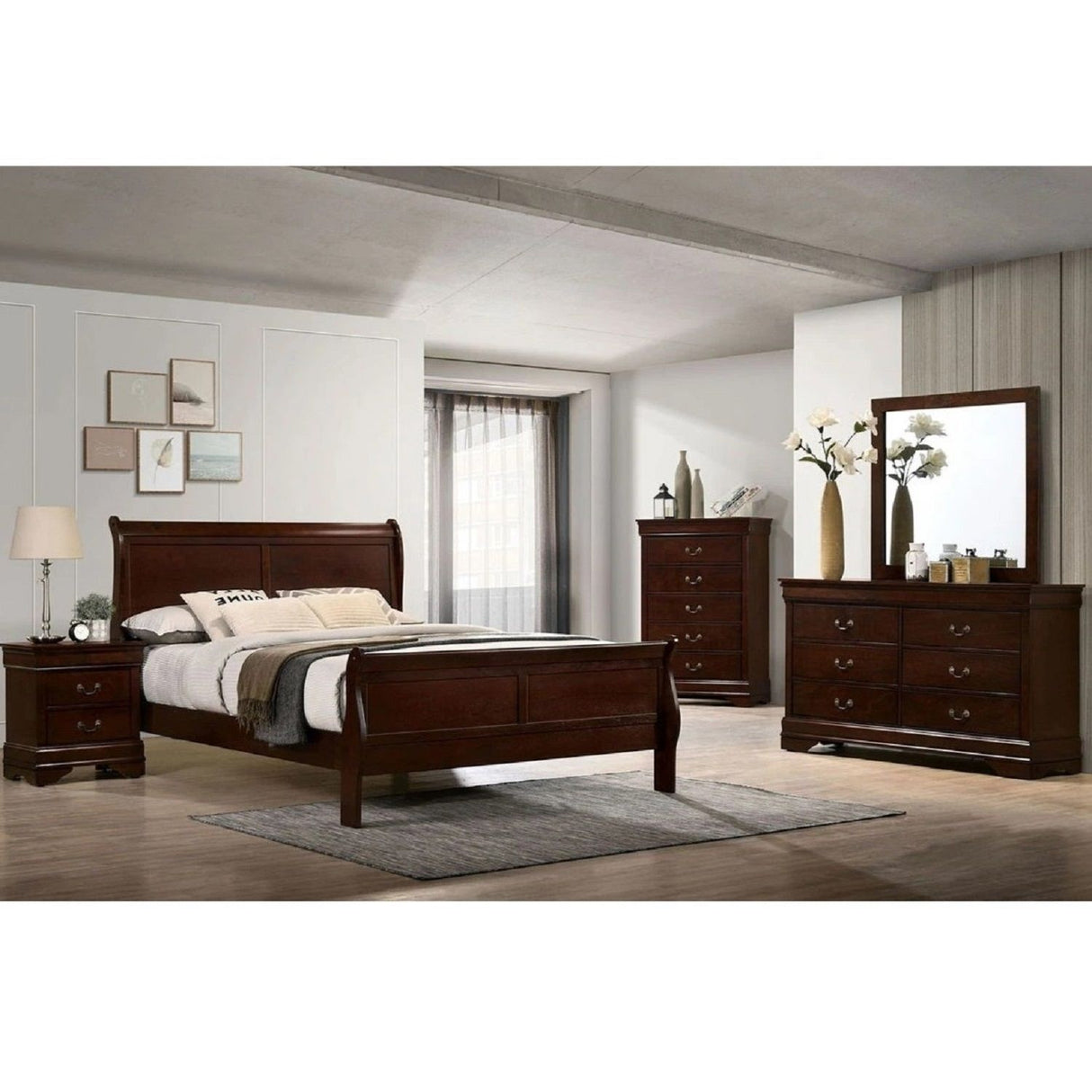 Louis Phillipe Sleigh Bed