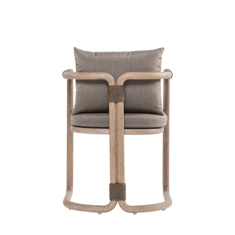 Baja - Outdoor Armchair With Cushion - Brown Eucalyptus / Brown